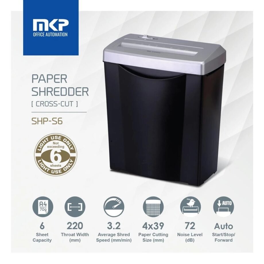 MKP Paper Shredder Crosscut SHP-S6 (6sheets)